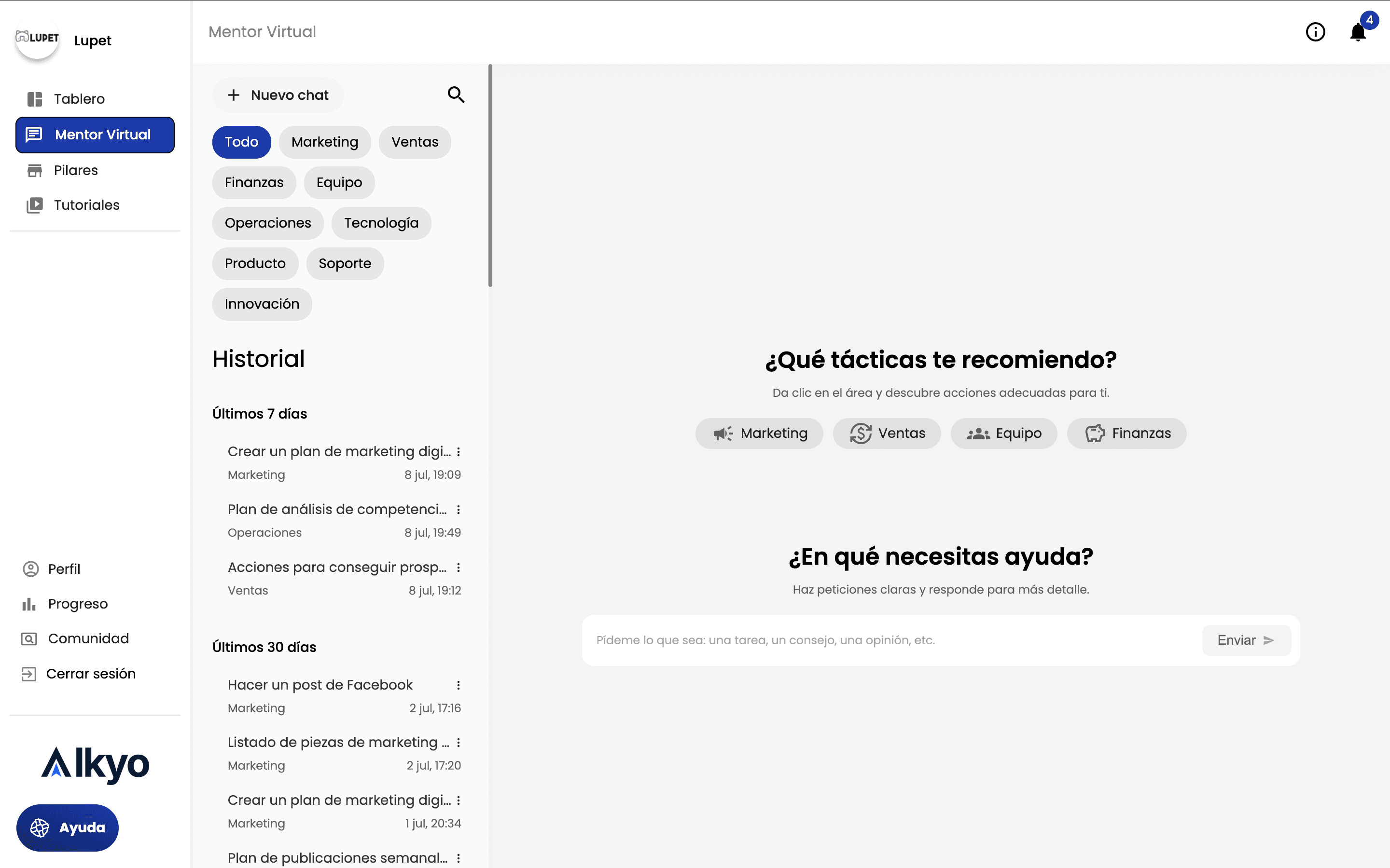 Mentor Virtual — chat de inteligencia artificial